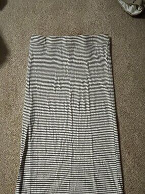 Eliane Rose Women's Skirt Large Black and White Striped